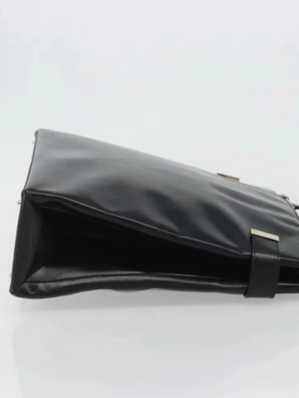 GUCCI Tote Bag Leather Black Gold 002 2046 0332 Auth 186559